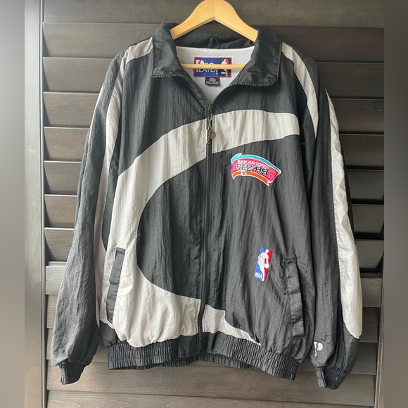 Pro Player Other - Vintage Pro player San Antonio Spurs Black Large Jacket Windbreaker Full Zip